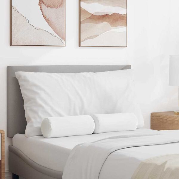 vidaXL Almofadas de Apoio 2 pcs Branco &Oslash; 15 x 40 cm tecido