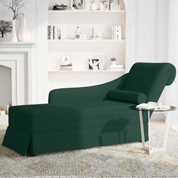 vidaXL Chaise lounge c/ refor&ccedil;o/apoio de bra&ccedil;os direito veludo