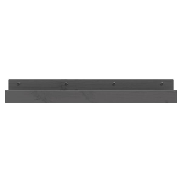 vidaXL Prateleiras de parede 2 pcs 80x12x9 cm pinho maciço cinzento