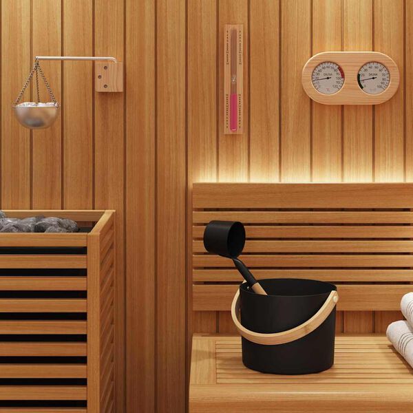 vidaXL Conjunto de Acess&oacute;rios de Sauna 5 pcs Preto