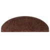 vidaXL Tapetes de escada 15 pe&ccedil;as 65x21x4 cm marrom semicircular grande