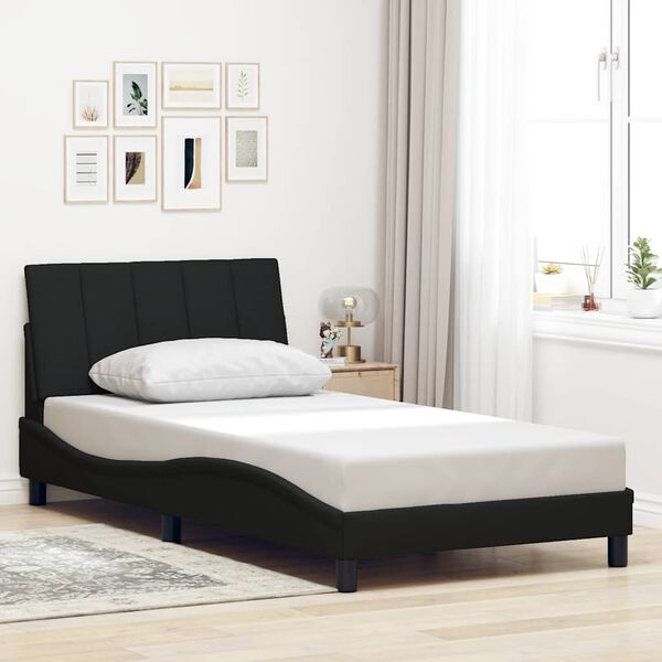 vidaXL Estrutura de cama sem colch&atilde;o Hanko 100x200 cm tecido preto