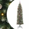 vidaXL &Aacute;rvore Slim de Natal Artificial Verde e Branco 210 cm