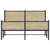 vidaXL Estrutura de cama sem colch&atilde;o 150x200cm metal carvalho sonoma