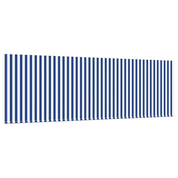vidaXL Toldo Retr&aacute;til Azul e Branco 400 x 200 cm Poli&eacute;ster e Alum&iacute;nio