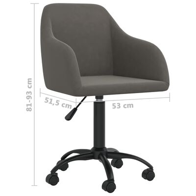 vidaXL Cadeira de escritório giratória veludo cinzento-escuro