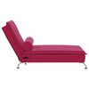 vidaXL Chaise lounge de massagem com rolo veludo vermelho tinto
