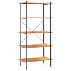 vidaXL Unidade com 5 prateleiras 80x40x163 cm preto/cor de carvalho