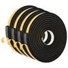 vidaXL Fita de espuma autoadesiva 4 unid. Preto 20mm x 5m Espuma CR