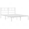 vidaXL Estrutura de cama com cabeceira 140x200 cm metal branco