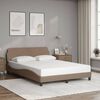 vidaXL Estrutura de cama Dover 120x200 cm couro artificial cappuccino