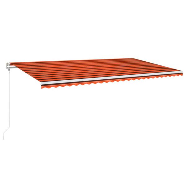 vidaXL Toldo retr&aacute;til autom&aacute;tico 600x350 cm laranja e castanho