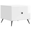 vidaXL Mesa de centro com gaveta Branco Brilhante 49 x 50 x 40 cm