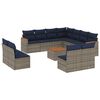 vidaXL Conjunto de sof&aacute; de jardim com 12 pe&ccedil;as e almofadas em rattan sint&eacute;tico cinza