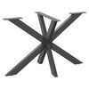 vidaXL P&eacute; de mesa de jantar em formato de aranha, antracite, 120x68x(72-73) cm, a&ccedil;o