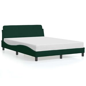 vidaXL Estrutura de cama Dover 140x200 cm veludo verde-escuro