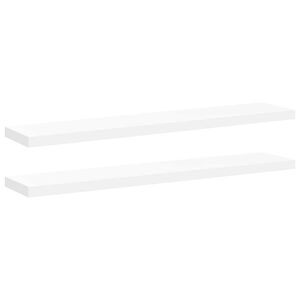 vidaXL Prateleiras de parede suspensas 2 pcs 120x23,5x3,8cm MDF branco