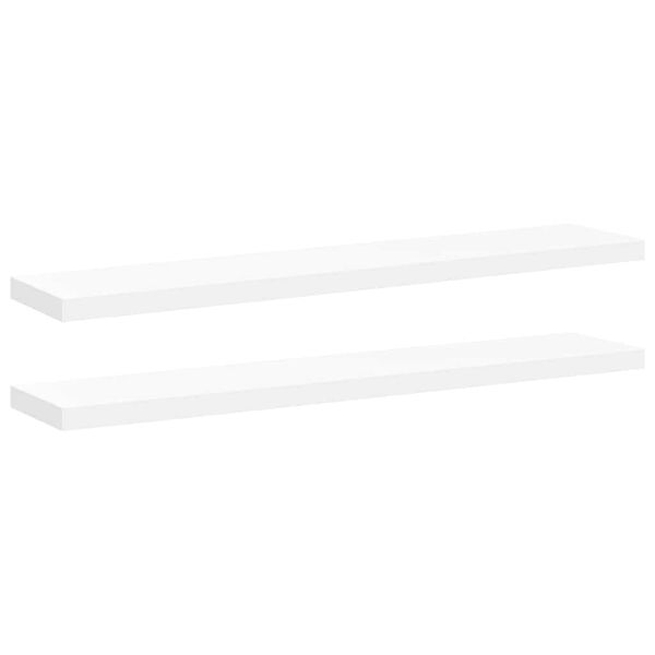 vidaXL Prateleiras de parede suspensas 2 pcs 120x23,5x3,8cm MDF branco