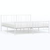 vidaXL Estrutura de cama com cabeceira e p&eacute;s 183x213 cm metal branco