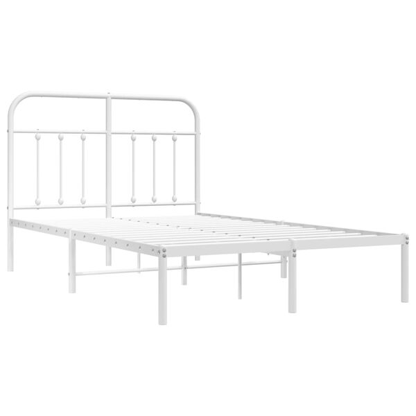 vidaXL Estrutura de cama com cabeceira 120x200 cm metal branco