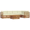 vidaXL Conjunto de Sof&aacute;s para Exterior 6 pcs Natural e Creme