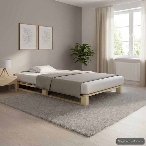 vidaXL Estrutura de cama palete de pinho maci&ccedil;o 90x200 cm