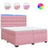 vidaXL Cama com molas/colch&atilde;o 200x200 cm veludo rosa