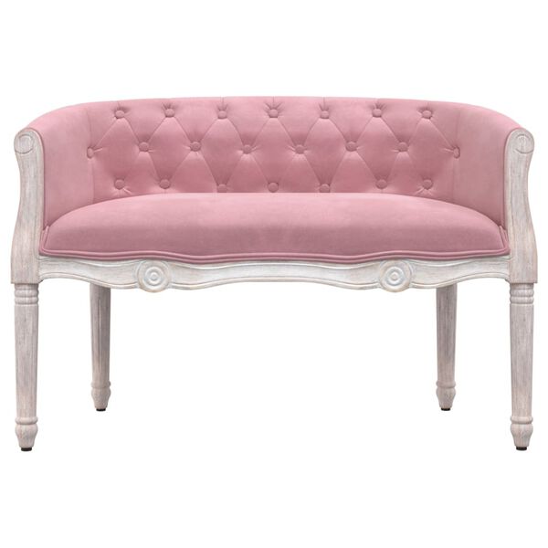 vidaXL Banco 98x56x69 cm veludo rosa