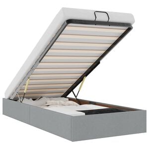 vidaXL Estrutura de cama otomana sem colch&atilde;o 90x190 cm cinzento claro