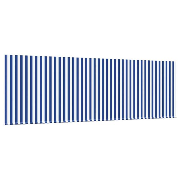 vidaXL Toldo Retr&aacute;til Azul e Branco 400 x 200 cm Poli&eacute;ster e Alum&iacute;nio
