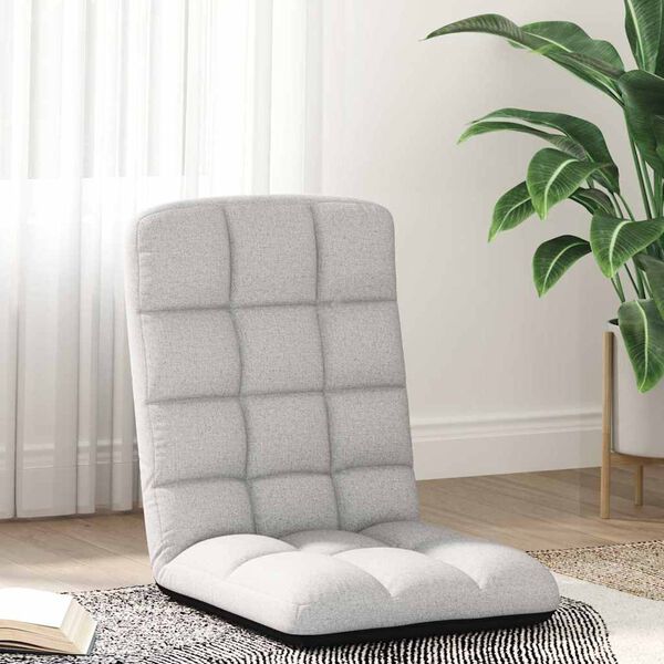 vidaXL Colch&atilde;o dobr&aacute;vel 71x51x62 cm tecido cinzento nublado