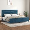 vidaXL Estrutura de cama sem colch&atilde;o 200x200 cm veludo azul-escuro