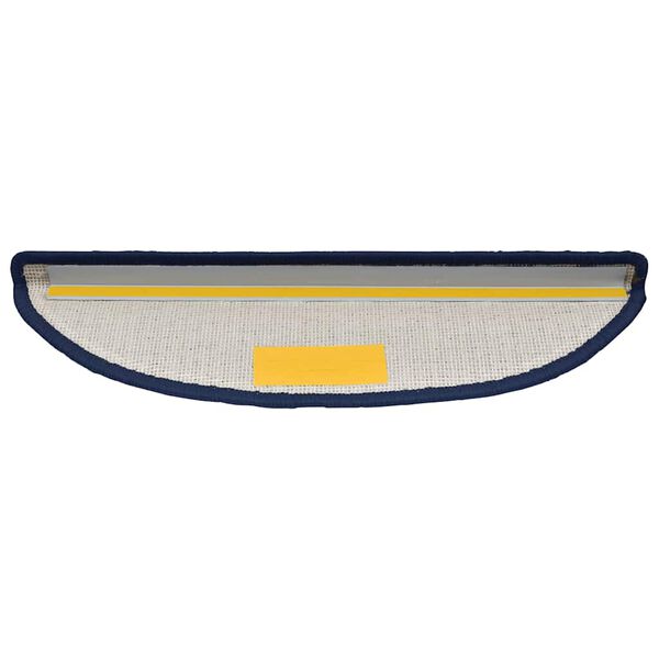 vidaXL Tapetes de escada 30 peças 56x17x3 cm azul semicircular
