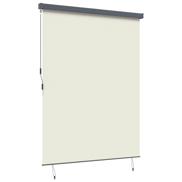 vidaXL Estores de rolo Riscas Creme 200 x 250 cm Tecido e Alum&iacute;nio