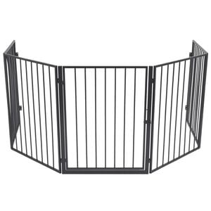 vidaXL Grade lareira para animais a&ccedil;o preto