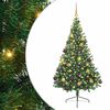 vidaXL &Aacute;rvore de Natal Artificial Pr&eacute;-iluminada Verde 180 cm PVC
