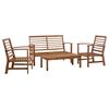 vidaXL Conjunto lounge de jardim 4 pcs madeira de ac&aacute;cia maci&ccedil;a