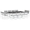 vidaXL 13 pcs conj. de jantar p/ jardim c/ almofad&otilde;es textilene branco