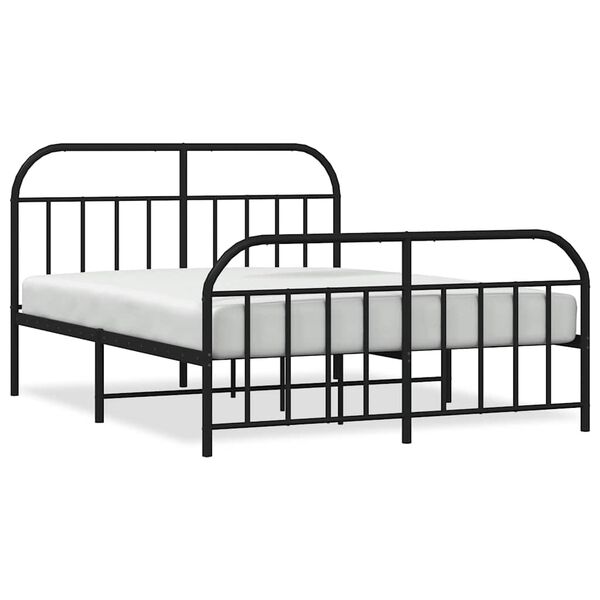 vidaXL Estrutura de cama sem colch&atilde;o com p&eacute;s 160x200 cm preto