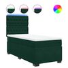 vidaXL Cama com molas/colch&atilde;o 100x200 cm veludo verde-escuro