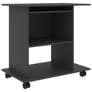vidaXL Secret&aacute;ria de computador 80x50x75 cm contraplacado cinzento