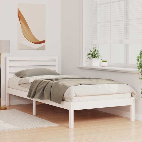 vidaXL Estrutura da Cama com cabeceira Branco 100 x 220 cm
