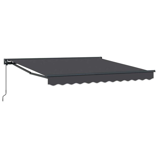 vidaXL Toldo Retr&aacute;til Manual Antracite 300 x 250 cm Alum&iacute;nio e Tecido
