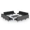 vidaXL 13 pcs conj. lounge jardim c/ almofad&otilde;es vime PE cinza escuro