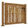 vidaXL Port&atilde;o de jardim 100x75 cm A&ccedil;o Corten Design Bambu
