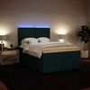 vidaXL Cama com molas/colch&atilde;o 140x190 cm veludo verde-escuro