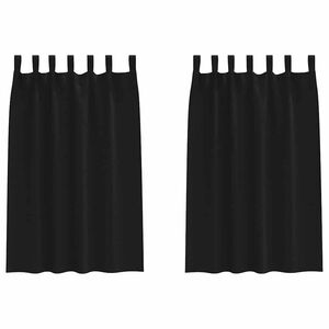 vidaXL Cortinas Blackout com Argolas 2 unid. Preto 175 x 140 cm