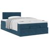 vidaXL Estrutura de cama otomana colch&atilde;o 120x200 cm veludo azul escuro