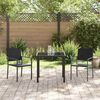 vidaXL Conjunto de Jantar para Jardim 3 pcs Preto Rattan de PE