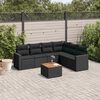vidaXL 7 pcs conjunto de sof&aacute;s p/ jardim c/ almofad&otilde;es vime PE preto
